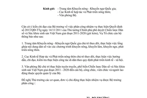 Công văn 6607/BNN-TCCB thực hiện Chiến lược Dân số và Sức khỏe sinh sản