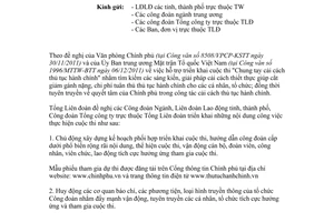 Công văn 2214/TLĐ năm 2012 triển khai cuộc thi Chung tay cải cách thủ tục hành chính