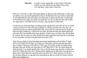 Công văn 18008/BTC-CĐKT công khai lần 2 danh sách doanh nghiệp kiểm toán đủ điều