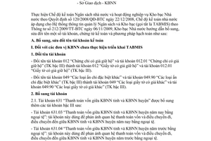 Công văn 2619/KBNN-KTNN sửa đổi tên tài khoản chứng từ kế toán