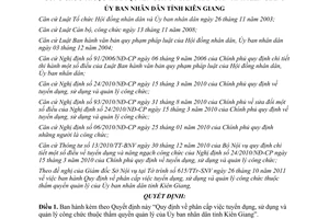 Quyết định số 37/2011/QĐ-UBND phân cấp tuyển dụng quản lý công chức Kiên Giang