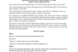 Nghị quyết số 16/2011/NQ-HĐND đặt tên đường trên địa bàn thành phố Cần Thơ