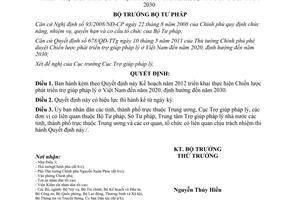 Quyết định 4414/QĐ-BTP  Kế hoạch triển khai Chiến lược phát triển trợ giúp pháp