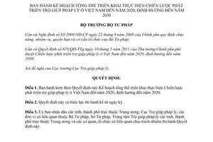 Quyết định 4413/QĐ-BTP Chiến lược phát triển trợ giúp pháp lý ở Việt Nam