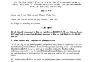 Nghị định 113/2011/NĐ-CP sửa đổi Nghị định 26/2009/NĐ-CP hướng dẫn Luật Thuế