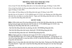 Nghị quyết 08/2011/NQ-HĐND hỗ trợ hoạt động phí đại biểu hội đồng nhân dân Trà Vinh