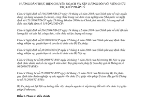 Thông tư liên tịch 23/2011/TTLT-BTP-BNV hướng dẫn thực hiện chuyển ngạch