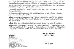 Thông tư 82/2011/TT-BNNPTNT Danh mục bổ sung giống cây trồng