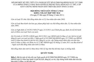 Nghị quyết 18/NQ-HĐND  bãi bỏ tiểu tiết Nghị quyết 03/2008/NQ-HĐND