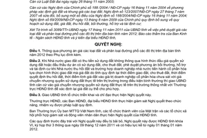 Nghị quyết 22/2011/NQ-HĐND thông qua phương án giá đất phân loại đường phố