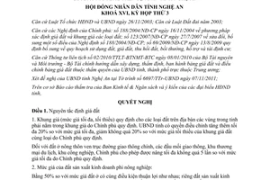 Nghị quyết 30/2011/NQ-HĐND về nguyên tắc định giá và khung giá đất để xây dựng b