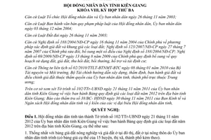 Nghị quyết 34/2011/NQ-HĐND bảng quy định giá đất năm 2012