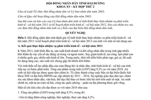 Nghị quyết 17/2011/NQ-HĐND tình hình thực hiện nhiệm vụ phát triển kinh tế