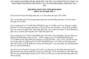 Nghị quyết 53/NQ-HĐND 2011 chi tiêu 2012 phục vụ hoạt động Hội đồng nhân dân Bình Định 2011-2016