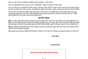 Nghị quyết 27/2011/NQ-HĐND điều chỉnh bổ sung quyết toán ngân sách nhà nước 2009 Quảng Trị