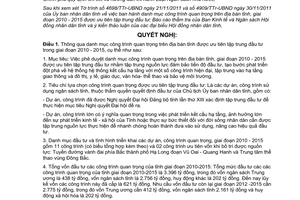 Nghị quyết 30/NQ-HĐND danh mục công trình quan trọng Quảng Ninh 2010 - 2015 ưu tiên đầu tư