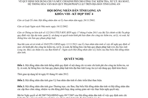 Nghị quyết 39/2011/NQ-HĐND mức chi kinh phí công tác kiểm tra Long An