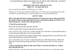 Nghị quyết 293/2011/NQ-HĐND sinh hoạt phí trưởng ban công tác mặt trận Hưng Yên