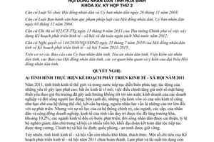 Nghị quyết 26/2011/NQ-HĐND kế hoạch phát triển kinh tế xã hội tỉnh Hòa Bình