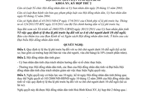 Nghị quyết 24/2011/NQ-HĐND thu lệ phí trước bạ đối với ô tô dưới 10 chỗ Hòa Bình
