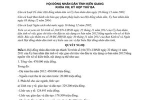 Nghị quyết 33/2011/NQ-HĐND giao chỉ tiêu vốn đầu tư xây dựng Kiên Giang