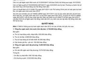 Nghị quyết 38/2011/NQ-HĐND dự toán ngân sách năm 2012 Bình Định
