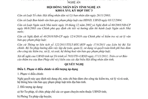 Nghị quyết 35/2011/NQ-HĐND chi bảo đảm hệ thống hoá văn bản pháp luật Nghệ An