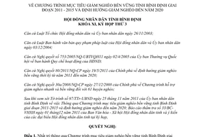 Nghị quyết 52/2011/NQ-HĐND chương trình mục tiêu giảm nghèo bền vững Bình Định