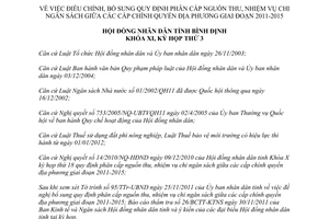 Nghị quyết 35/2011/NQ-HĐND phân cấp thu chi ngân sách Bình Định