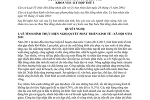 Nghị quyết số 08/2011/NQ-HĐND nhiệm vụ phát triển kinh tế xã hội 2012 Bến Tre