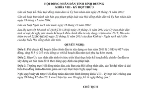 Nghị quyết 48/2011/NQ-HĐND8 điều chỉnh đầu tư xây dựng cơ bản 2011 Bình Dương