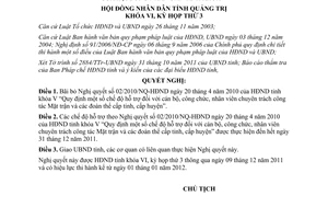 Nghị quyết 24/NQ-HĐND năm 2011 bãi bỏ Nghị quyết 02/2010/NQ-HĐND Quảng Trị