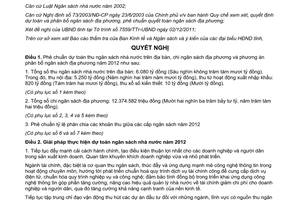 Nghị quyết 25/2011/NQ-HĐND dự toán thu chi ngân sách 2012 Nghệ An