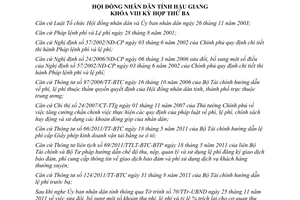 Nghị quyết 27/2011/NQ-HĐND sửa đổi bổ sung một số khoản thu phí lệ phí Hậu Giang