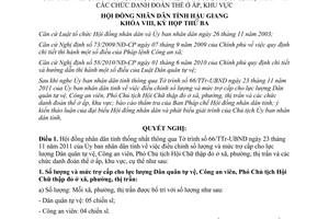 Nghị quyết 26/2011/NQ-HĐND mức trợ cấp Dân quân tự vệ Công an viên Phó Chủ tịch Hội Chữ thập đỏ Hậu Giang