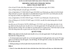 Nghị quyết 22/2011/NQ-HĐND lệ phí trước bạ xe ôtô chở người dưới 10 chỗ ngồi Sóc Trăng