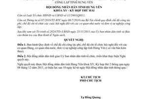 Nghị quyết 291/2011/NQ-HĐND về Quy định chế độ chi công tác phí, tổ chức hội ngh