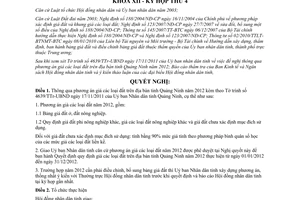 Nghị quyết 29/2011/NQ-HĐND phê duyệt phương án giá  đất