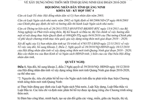 Nghị quyết 37/2011/NQ-HĐND sửa đổi Nghị quyết 39/2010/NQ-HĐND xây dựng nông thôn