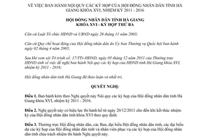 Nghị quyết 39/2011/NQ-HĐND Nội quy các kỳ họp của Hội đồng nhân dân tỉnh Hà Giang 2011 2016