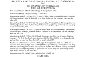 Quyết định 34/NQ-HĐ quy hoạch khai thác khoáng sản làm nguyên liệu Hà Giang