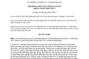 Nghị quyết 07/2011/NQ-HĐND nhiệm vụ kinh tế xã hội 2012 An Giang