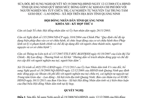 Nghị quyết 46/2011/NQ-HĐND sửa đổi mức đóng góp người nghiện ma tuý Quảng Ninh