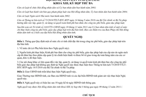 Nghị quyết 33/2011/NQ-HĐND quy định mức chi có tính chất đặc thù trong công tác