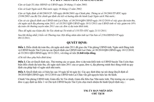 Quyết định 36/2011/QĐ-UBND dự toán thu chi ngân sách 2011 Lai Châu