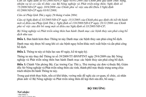 Thông tư 83/2011/TT-BNNPTNT Danh mục bệnh thủy sản phải công bố dịch