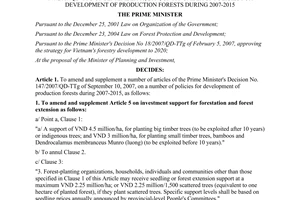 Decision No. 66/2011/QD-TTg amend and supplement a number of articles