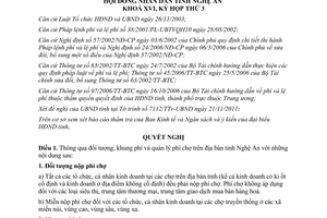 Nghị quyết 27/2011/NQ-HĐND đối tượng, khung phí và quản lý phí chợ