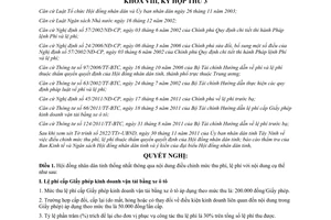 Nghị quyết 43/2011/NQ-HĐND mức thu phí, lệ phí