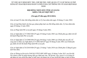 Nghị quyết 12/2011/NQ-HĐND lệ phí đăng ký giao dịch bảo đảm cung cấp thông tin An Giang